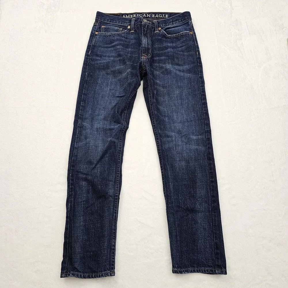 American Eagle Jeans Men 30W‎ Original Taper Blue Denim Pants 100% Cotton